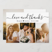 愛と感謝してい3フォトコラージュ結婚ズ サンキューカード (正面/裏面)