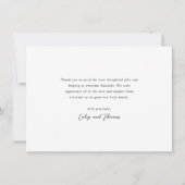 愛と感謝してい3ミニマル写真コラージュ新生児 サンキューカード (裏面)