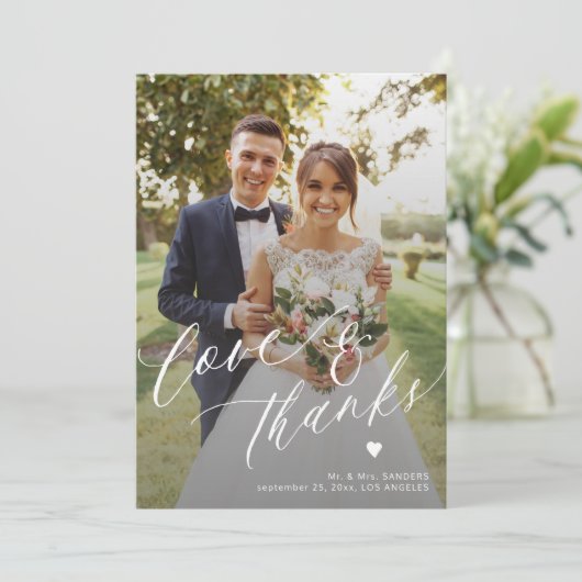 愛と感謝してい6つの写真のコラージュ結婚の感謝していあなた 招待状 (スタンド正面)