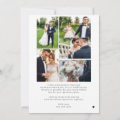 愛と感謝してい6つの写真のコラージュ結婚の感謝していあなた 招待状 (裏面)