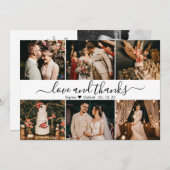 愛と感謝してい6つの写真結婚コラージュ サンキューカード (正面/裏面)