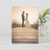 愛と感謝してい |の結婚タイポグラフィオーバーレイ | サンキューカード (スタンド正面)