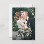 愛と感謝してい エレガント| 2枚の写結婚真 サンキューカード (正面)