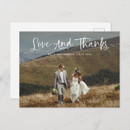愛と感謝してい |カジュアル写真結婚ありがとう ポストカード (正面/裏面)