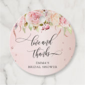 愛と感謝してい、ピンクとバラの金ゴールドとフローラ フェイバータグ (正面)