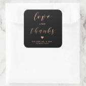 愛と感謝してい |フェイクバラ金ゴールドとブラック結婚ズ スクエアシール (バッグ)