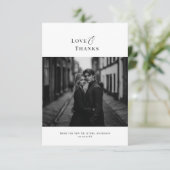 愛と感謝してい |モダンミニマル結婚リストの写真 サンキューカード (スタンド正面)