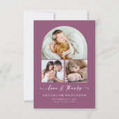 愛と感謝してい | モダン Arch 3写真ベビー サンキューカード (正面)