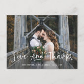 愛と感謝してい | 写真素朴の結婚ありがとう ポストカード (正面)