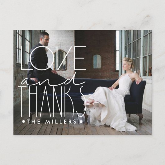 愛と感謝してい |名前をカスタムすると写真ありがとう ポストカード (正面)