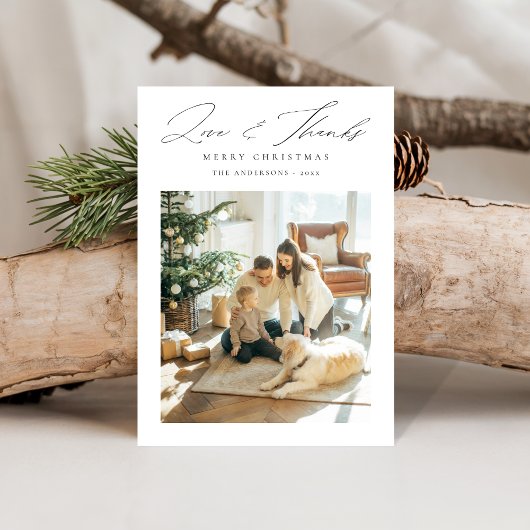 愛と感謝してい | 家族モダン写真クリスマス シーズンカード