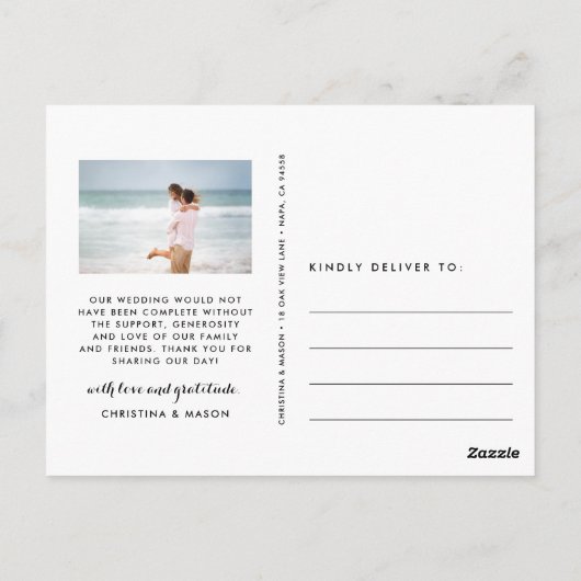 愛と感謝してい |結婚さんの写真 ポストカード (裏面)