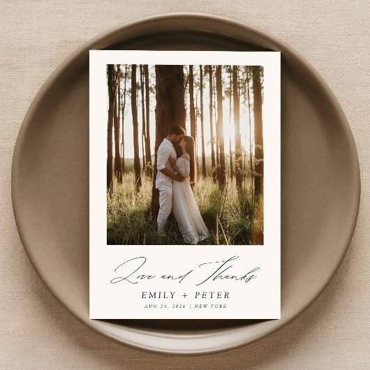 愛と感謝してい | Boho Photo結婚's サンキューカード