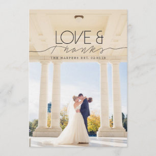 愛と感謝してい   Chic and フォーマル Thank You Photo サンキューカード