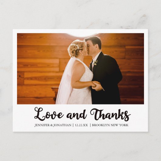 愛と感謝のウェディングフォト感謝カード ポストカード (正面)