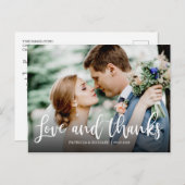 愛と感謝のエレガントな写真 ウェディング サンクス ポストカード (正面/裏面)