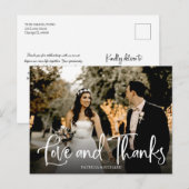 愛と感謝のキュートな結婚式のお礼フォト ポストカード (正面/裏面)