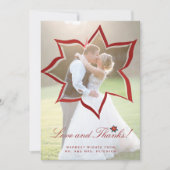 愛と感謝のクリスマスウェディングフォトありがとう 招待状 (正面)