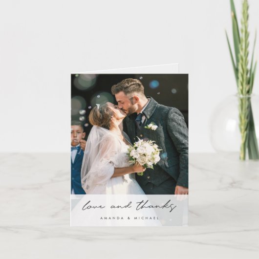 愛と感謝のツーショットウェディング サンキューカード (正面)