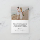 愛と感謝のブラック＆ホワイト結婚式写真 サンキューカード (内部)