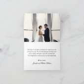 愛と感謝のブラック＆ホワイト結婚式写真 サンキューカード (内部)