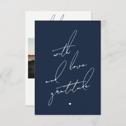 愛と感謝のメッセージを事前に印刷 サンキューカード (正面/裏面)