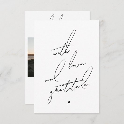 愛と感謝のメッセージを事前に印刷 サンキューカード (正面/裏面)