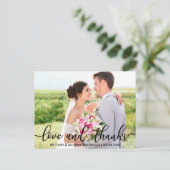 愛と感謝の現代的な結婚式 お礼の写真B ポストカード (スタンド正面)