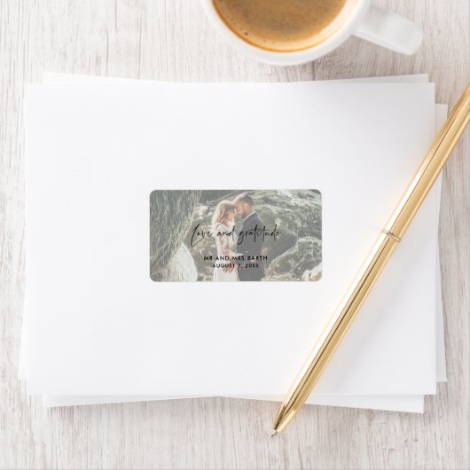 愛と感謝の結婚写真ありがとう ラベル (インサイチュ)