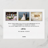 愛と感謝の金ゴールドフォイル結婚のサンキューカード 箔シーズンカード (裏面)