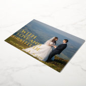 愛と感謝の金ゴールドフォイル結婚のサンキューカード 箔シーズンカード (回転した状態)