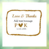 愛と感謝を込めた新郎新婦の名前 ゴールド ブラック ウェディング ウィンドウサイン (シート3)