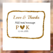 愛と感謝を込めた新郎新婦の名前 ゴールド ブラック ウェディング ウィンドウサイン (シート2)