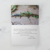 愛と感謝を込めた白リネンの感謝カード サンキューカード (内部)