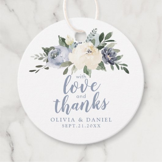 愛と感謝を込めて淡い青色の花が咲き誇る フェイバータグ (正面)