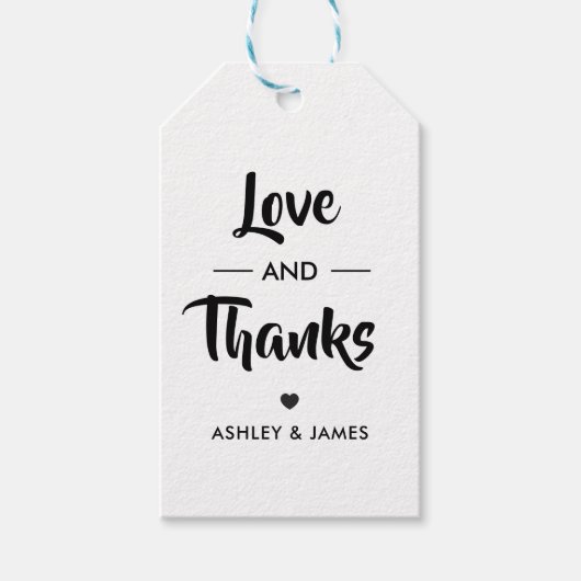 愛と感謝タグ、結婚式のギフトタグ、クラフト ギフトタグ (正面)