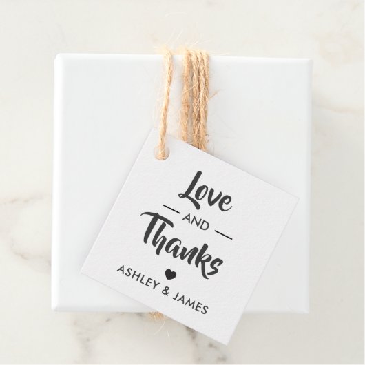 愛と感謝タグ、結婚式のギフトタグ、クラフト フェイバータグ (インサイチュ)