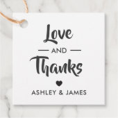 愛と感謝タグ、結婚式のギフトタグ、クラフト フェイバータグ (正面)