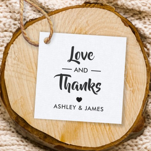 愛と感謝タグ、結婚式のギフトタグ、クラフト フェイバータグ