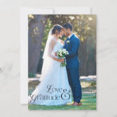 愛と感謝ノスタルジックタイプ2写真結婚ズ サンキューカード (正面)