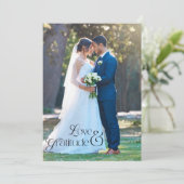 愛と感謝ノスタルジックタイプ2写真結婚ズ サンキューカード (スタンド正面)