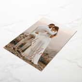 愛と感謝バラ金ゴールド結婚のサンキューカード 箔招待状 (回転した状態)