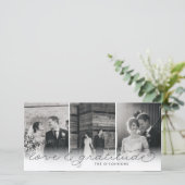 愛と感謝結婚の写真カード サンキューカード (スタンド正面)