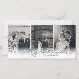 愛と感謝結婚の写真カード サンキューカード