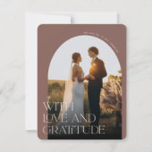愛と感謝 |アーチフォト結婚ズ サンキューカード (正面)