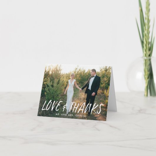 愛と感謝 | ウェディングフォト感謝カード サンキューカード (正面)