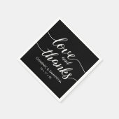 愛と感謝 - エレガントなスクリプトのウェディング スタンダードカクテルナプキン (角)