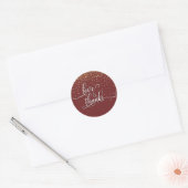 愛と感謝、バーガンディにゴールドの紙吹雪 ラウンドシール (封筒)