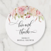 愛と感謝、ピンクとローズゴールドの花 フェイバータグ (正面)