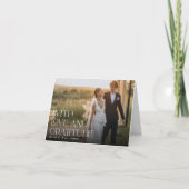 愛と感謝 |横向結婚きの写真を折り畳み サンキューカード (正面)